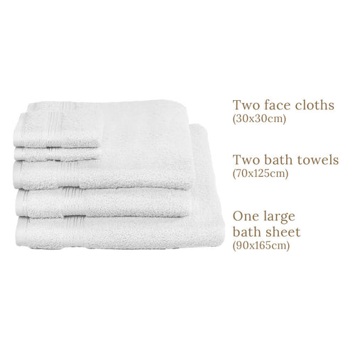 Luxury Egyptian Cotton 5 Piece Towel Set