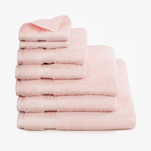 Egyptian Cotton 7 Piece Luxury Bath Towel Set, Pink