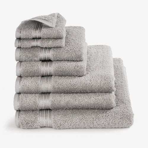 Egyptian Cotton 7 Piece Luxury Bath Towel Set, Subtle Grey