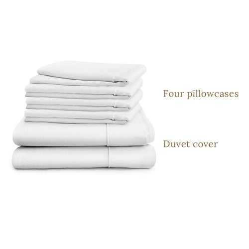 Luxury 500 thread count Egyptian Cotton sateen duvet cover and four pillowcases
