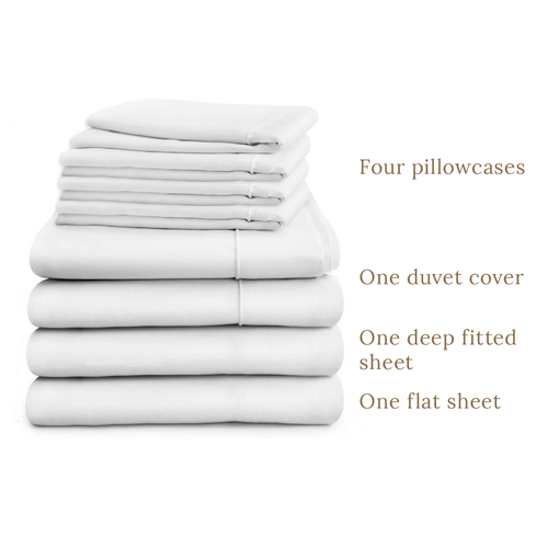 Luxury 500 Thread Count  Egyptian Cotton sateen, fitted sheet, flat sheet and four pillowcases