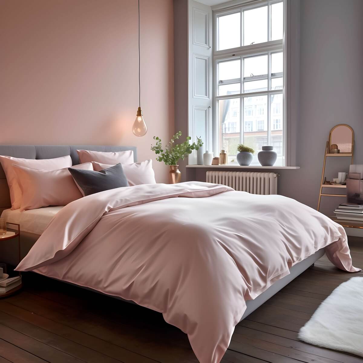 Luxury Long Staple Cotton 300 Thread Count Sateen Flat Sheet, Pink - Hampton & Astley