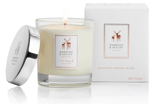 Introducing our Pink Peony & Hyacinth scented candle - Hampton & Astley