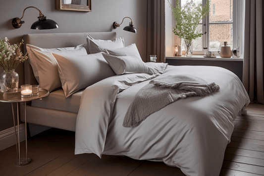 NEW IN: 500 thread count bedding in subtle grey - Hampton & Astley