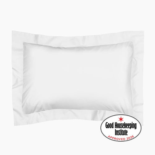 Egyptian Cotton 500 Thread Count Sateen Luxury Oxford Pillowcase, Set of Two, Pure White - Hampton & Astley