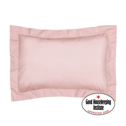 Egyptian Cotton 300 Thread Count Sateen Luxury Oxford Pillowcase, Set of Two, Pink - Hampton & Astley