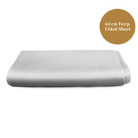 Luxury 500 thread count Egyptian Cotton sateen 40cm deep fitted sheet