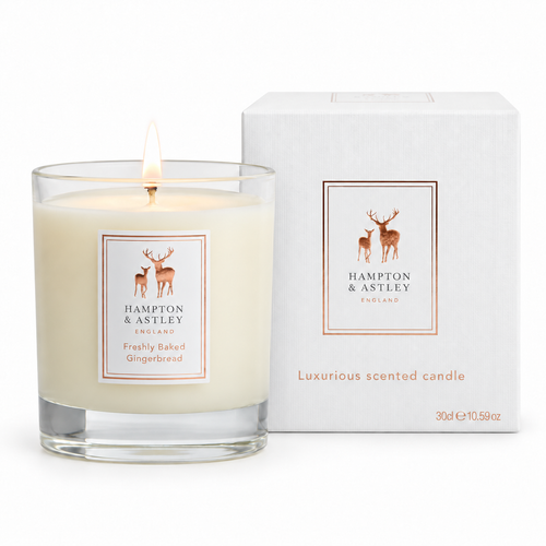 Hampton & Astley Freshly Baked Gingerbread luxury scented candle with gift box