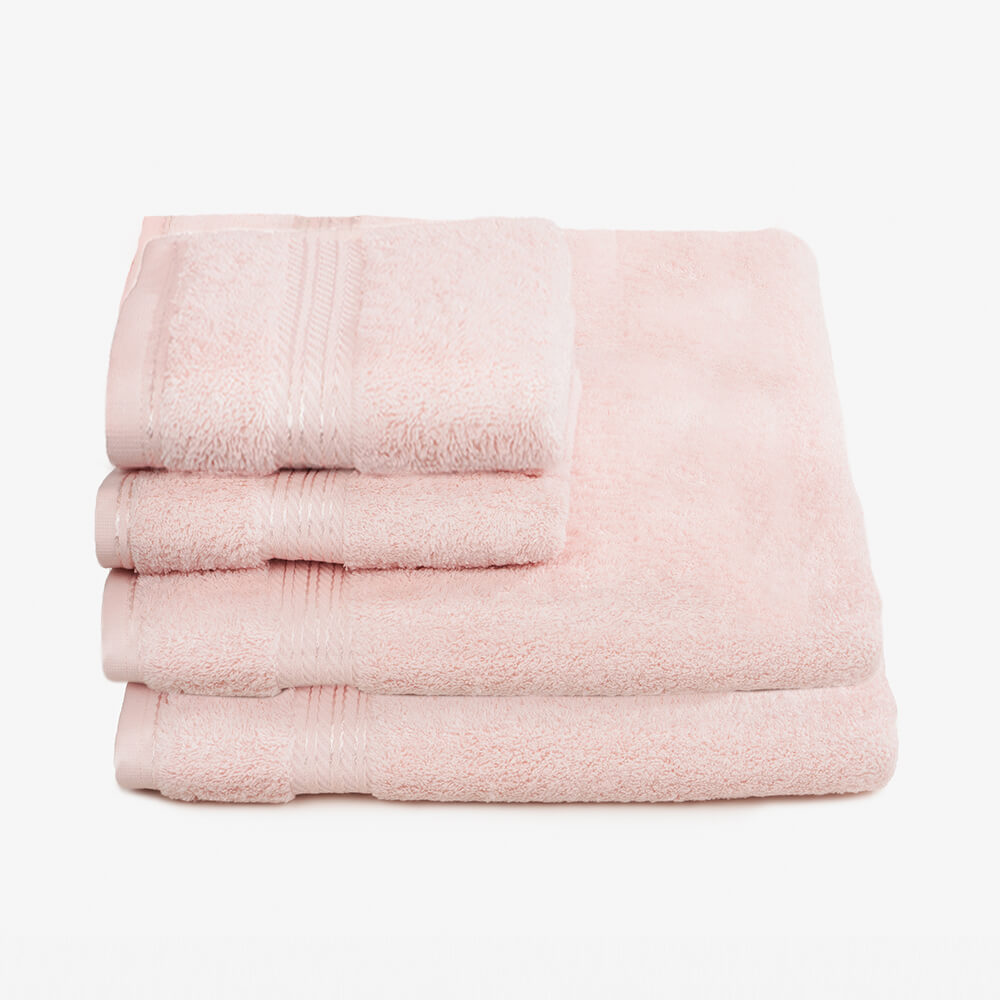 Egyptian Cotton 4 Piece Luxury Bath Sheet and Hand Towel Set, Pink