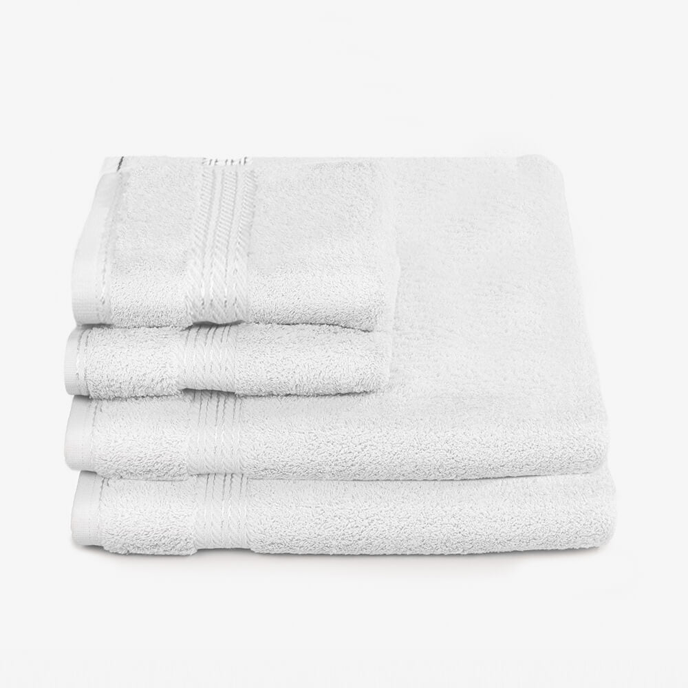 Egyptian Cotton 4 Piece Luxury Bath Sheet and Hand Towel Set, Pure White