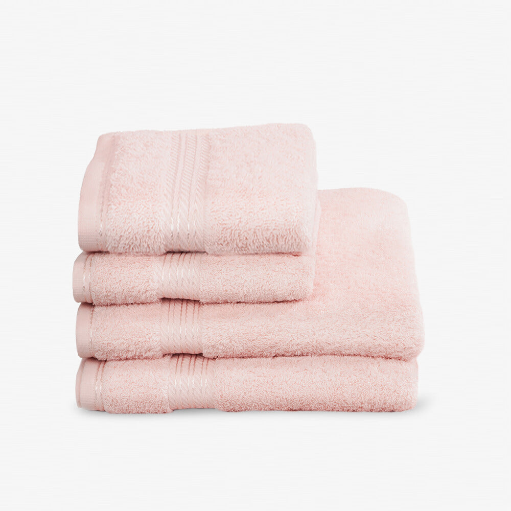 Egyptian Cotton 4 Piece Luxury Bath Towel and Hand Towel Set, Pink