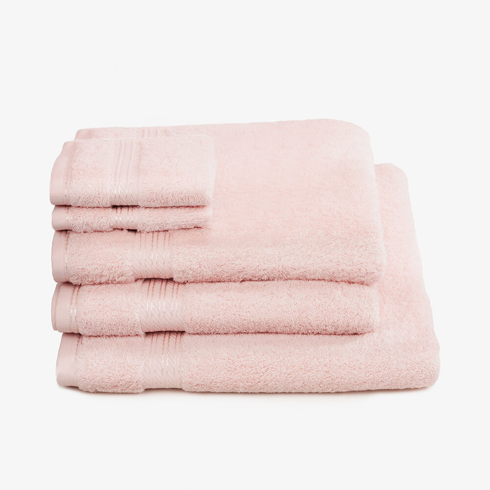 Egyptian Cotton 5 Piece Luxury Bath Towel Set, Pink - Hampton & Astley