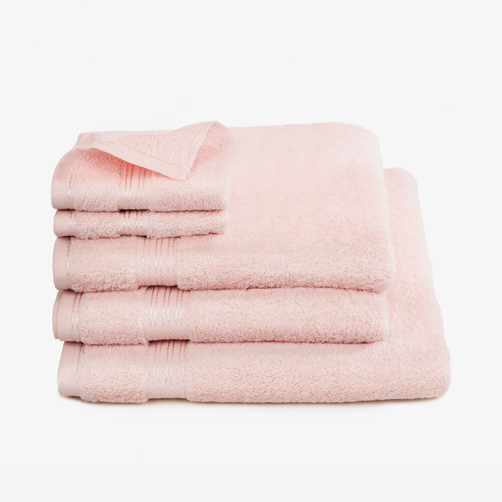 Egyptian Cotton 5 Piece Luxury Bath Towel Set, Pink - Hampton & Astley