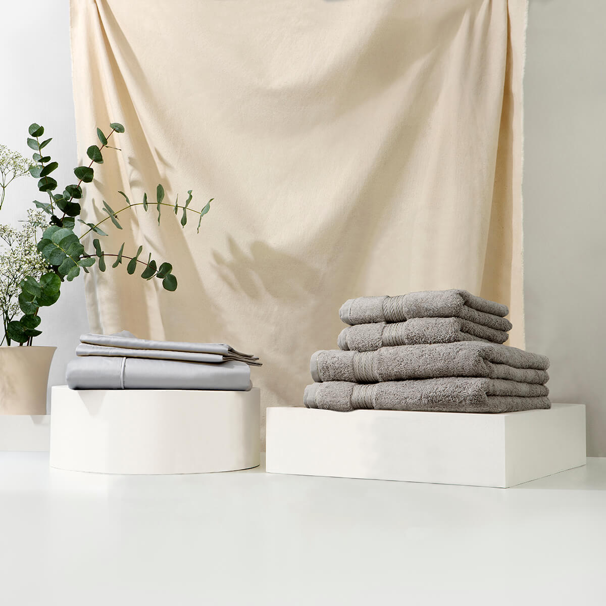 Essential Bed and Bath Bundle, Subtle Grey