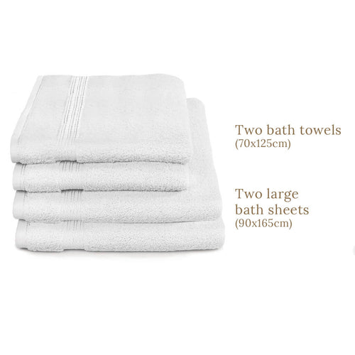 Luxury Egyptian Cotton 4 Piece Bath Sheet and Bath Towel Set