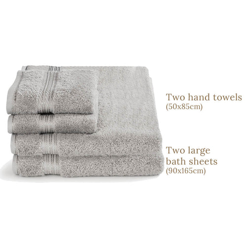 Luxury Egyptian Cotton 4 Piece Bath Sheet and Hand Towel Set
