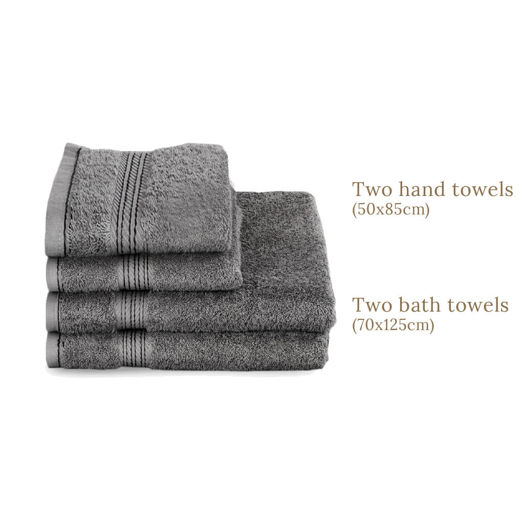 Luxury Egyptian Cotton 4 Piece Bath Towel and Hand Towel Set
