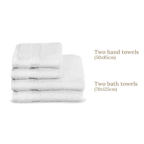 Luxury Egyptian Cotton 4 Piece Bath Towel and Hand Towel Set