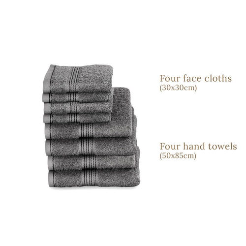 Luxury Egyptian Cotton 8 Piece Towel Set