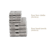 Luxury Egyptian Cotton 8 Piece Towel Set