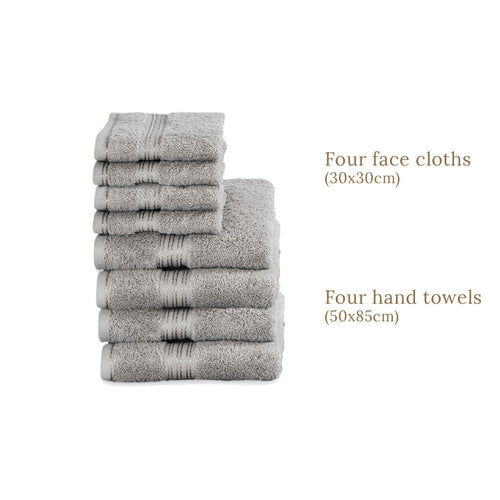 Luxury Egyptian Cotton 8 Piece Towel Set