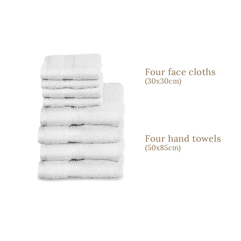 Luxury Egyptian Cotton 8 Piece Towel Set