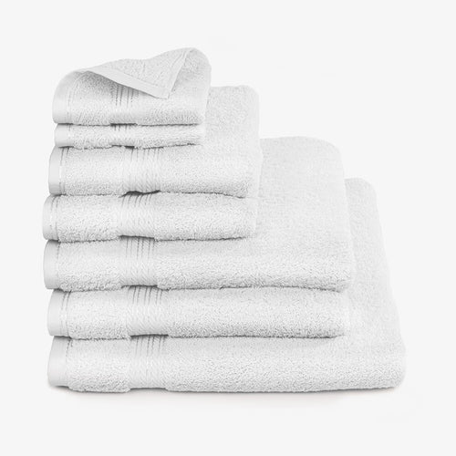 Egyptian Cotton 7 Piece Luxury Bath Towel Set, Pure White