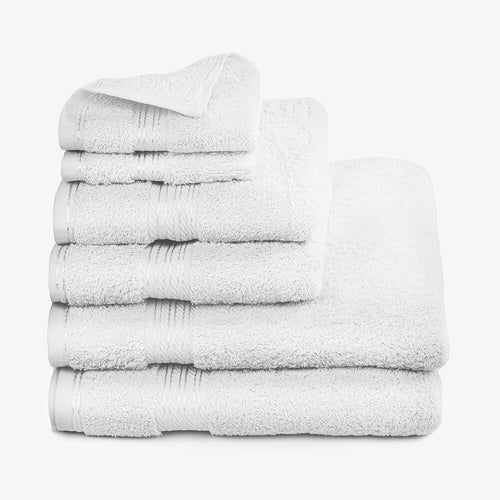Egyptian Cotton 6 Piece Luxury Bath Towel Set, Pure White