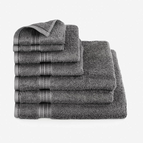 Egyptian Cotton 7 Piece Luxury Bath Towel Set, Charcoal Dark Grey