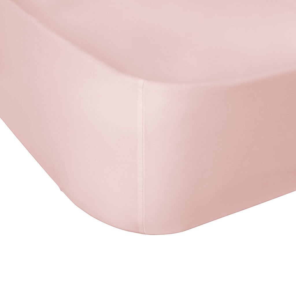 Egyptian Cotton 300 Thread Count Sateen Luxury Extra Deep 40cm Fitted Sheet, Pink - Hampton & Astley