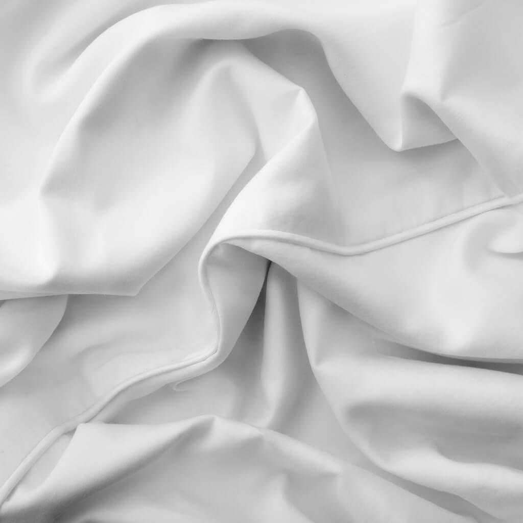 Egyptian Cotton 500 Thread Count Sateen Luxury Duvet Cover and Two Standard Pillowcases, Pure White - Hampton & Astley