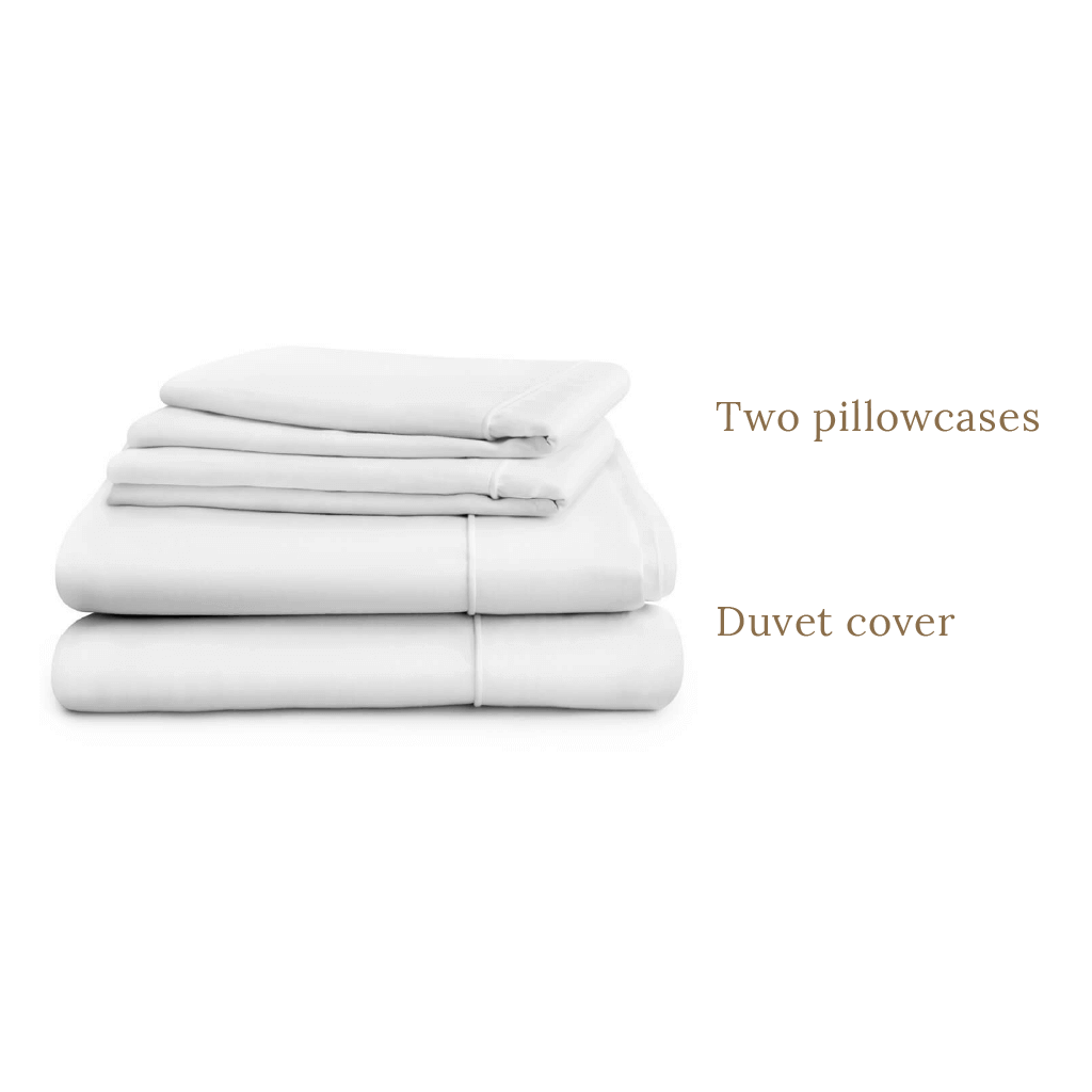 Egyptian Cotton 500 Thread Count Sateen Luxury Duvet Cover and Two FREE Standard Pillowcases, Pure White