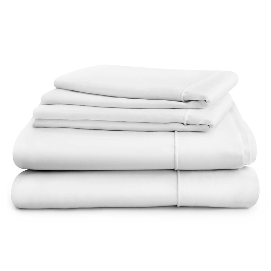 Egyptian Cotton 500 Thread Count Sateen Luxury Duvet Cover and Two FREE Standard Pillowcases, Pure White