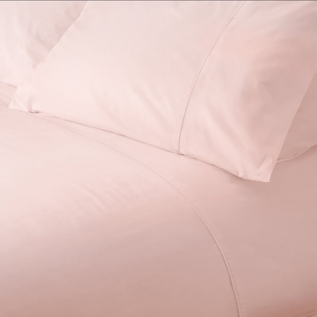 Egyptian Cotton 500 Thread Count Sateen Luxury Duvet Cover, Set of Two, Pink - Hampton & Astley