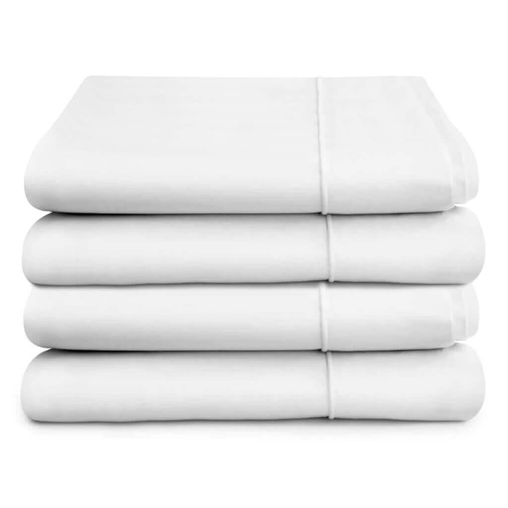 Egyptian Cotton 500 Thread Count Sateen Luxury Duvet Cover, Set of Two, Pure White - Hampton & Astley