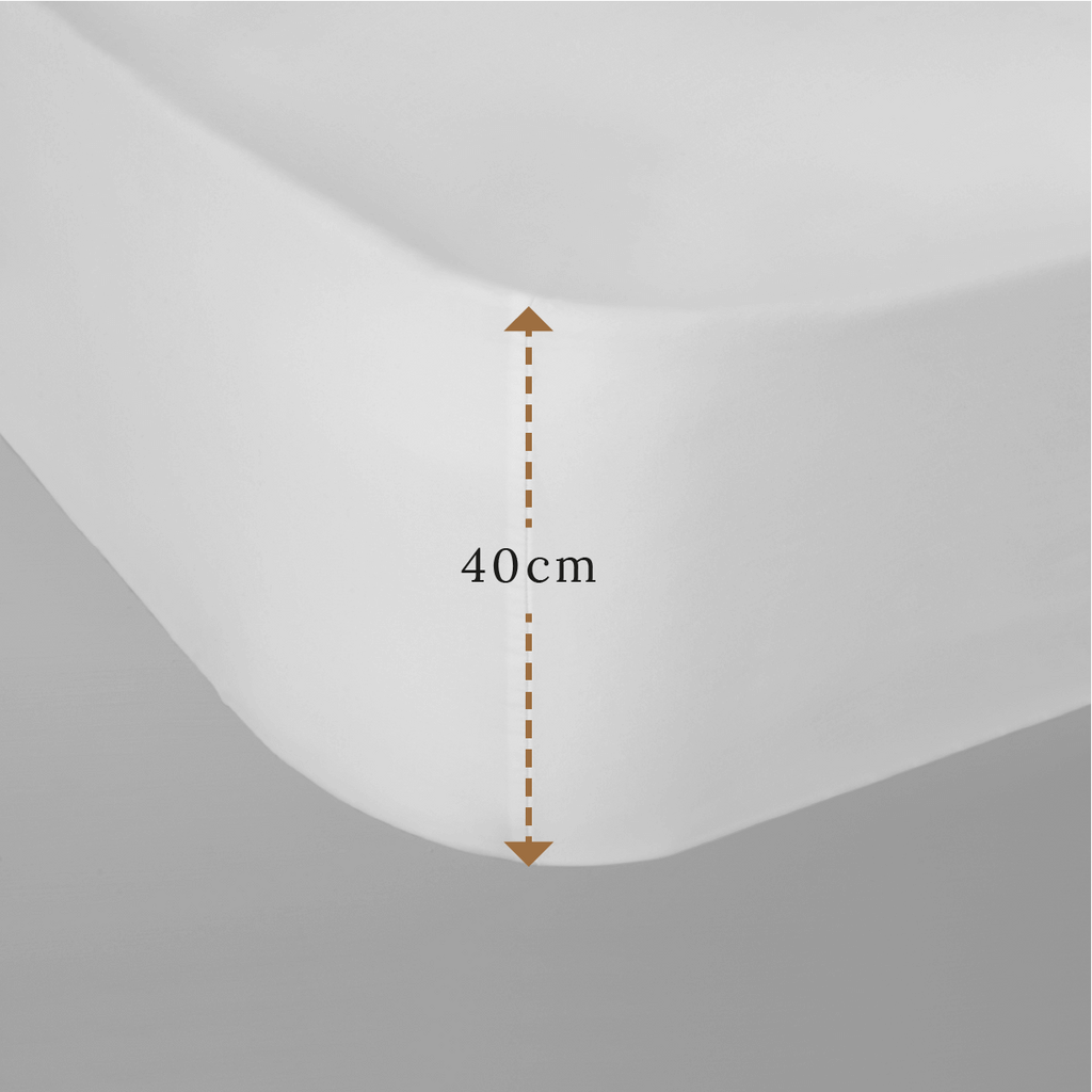 Egyptian Cotton 500 Thread Count Sateen Luxury Extra Deep 40cm Fitted Sheet, Pure White - Hampton & Astley