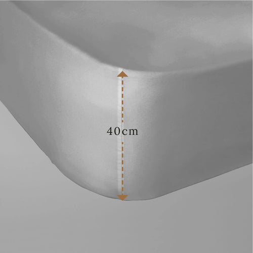 Luxury 500 thread count Egyptian Cotton sateen 40cm deep fitted sheet