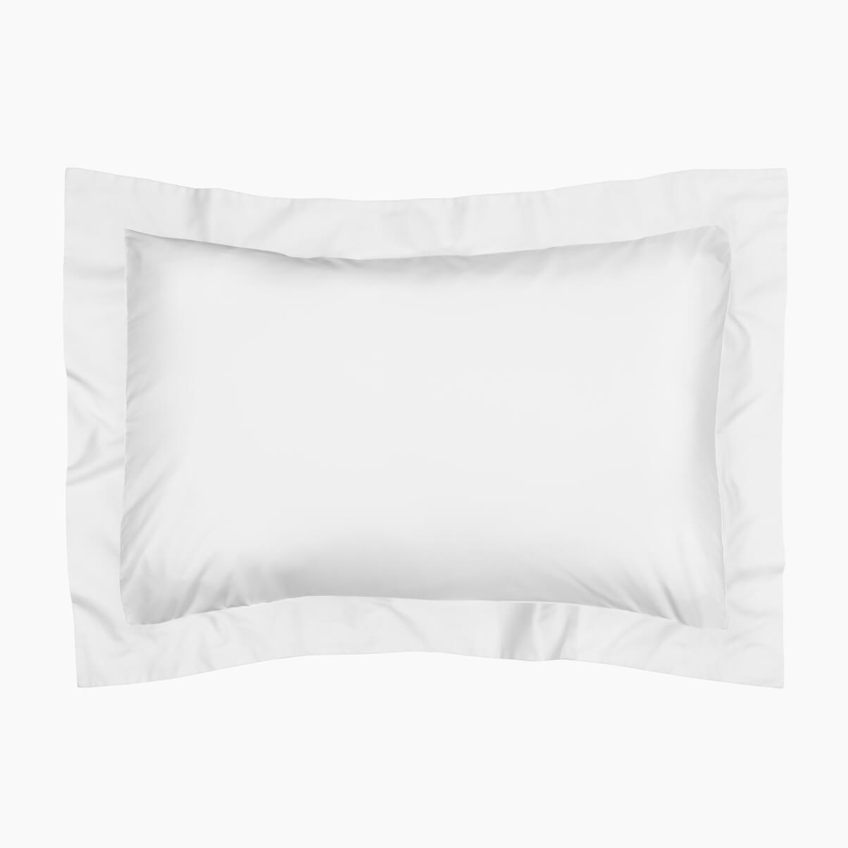 Egyptian Cotton 500 Thread Count Sateen Luxury Oxford Pillowcase, Set of Two, Pure White - Hampton & Astley