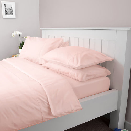 Egyptian Cotton 500 Thread Count Sateen Luxury Pillowcase, Pink - Hampton & Astley