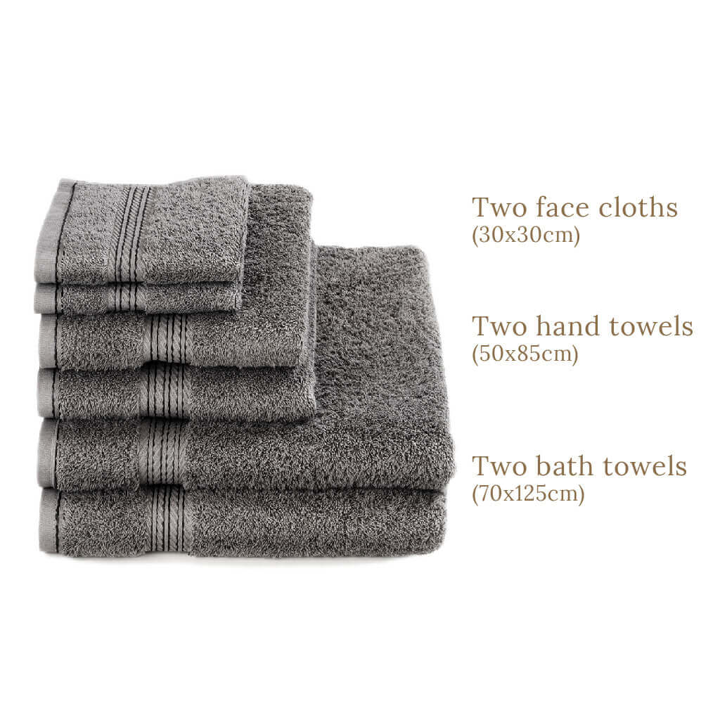 Luxury Egyptian Cotton 6 Piece Towel Set