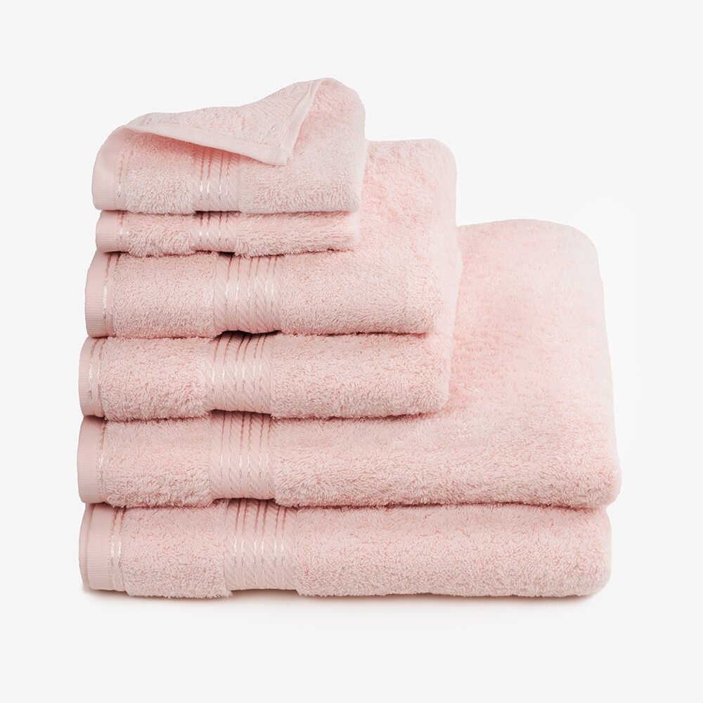 6pc Egyptian cotton towel set, Pink