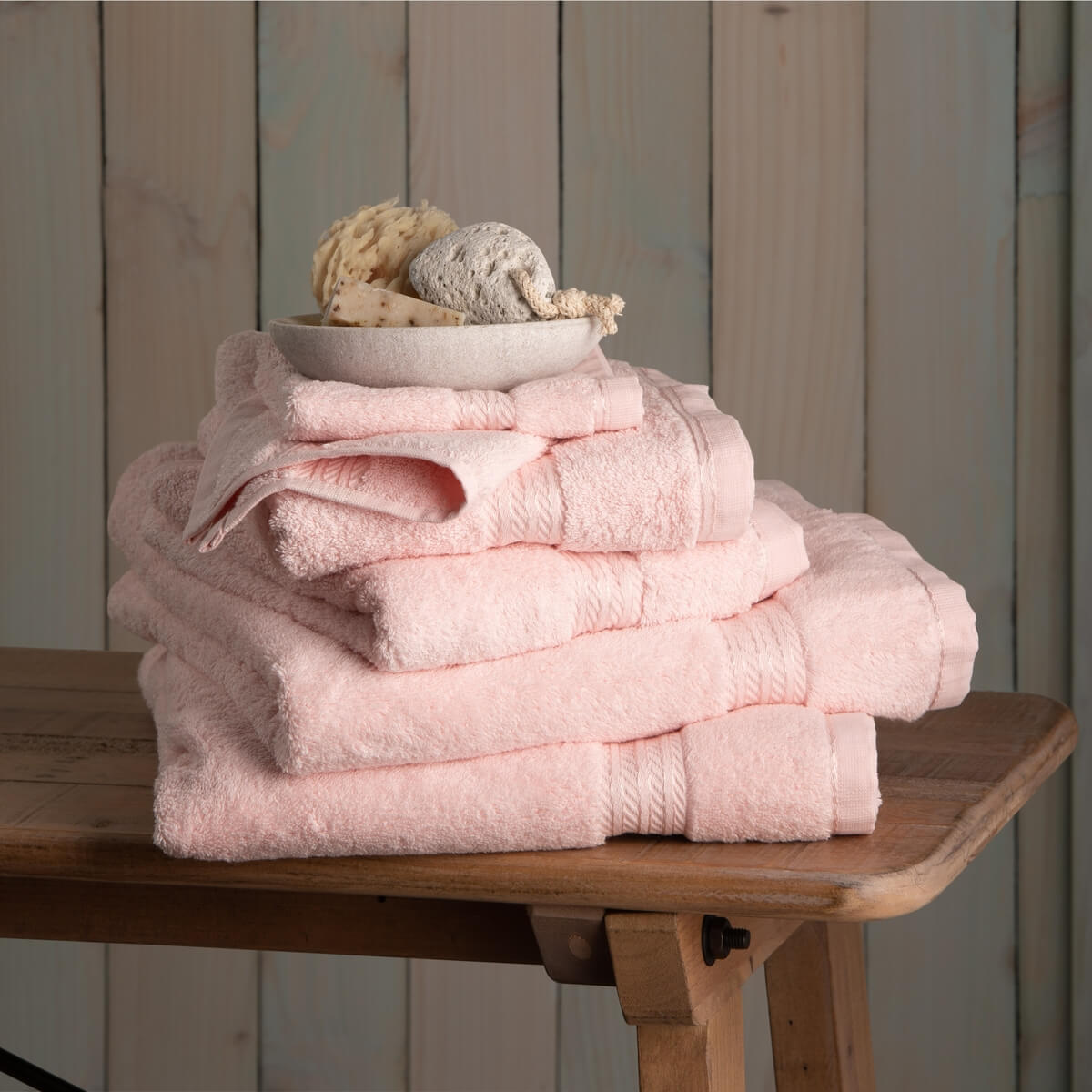 Egyptian Cotton 6 Piece Luxury Bath Towel Set, Pink - Hampton & Astley