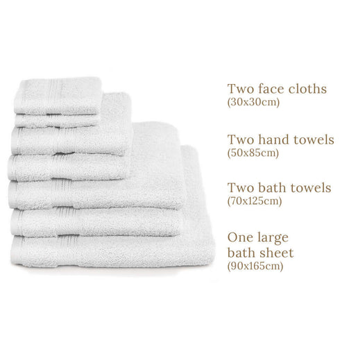 Luxury Egyptian Cotton 7 Piece Towel Set