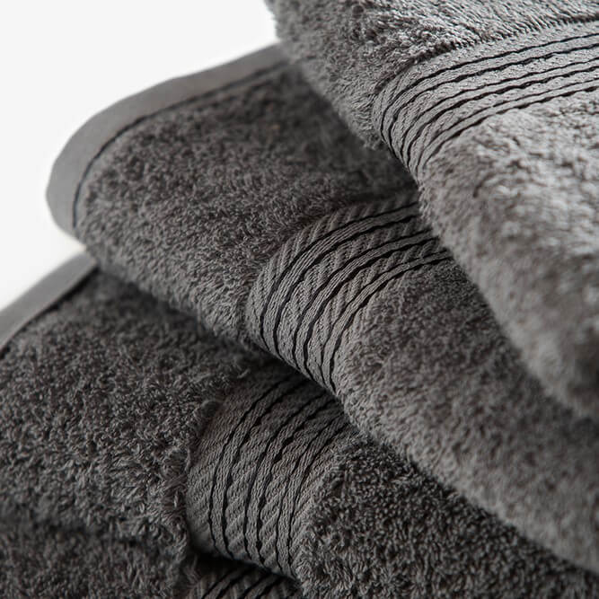 Egyptian Cotton Luxury Bath Sheet, Set of Two, 90 x 165cm - Charcoal Dark Grey - Hampton & Astley