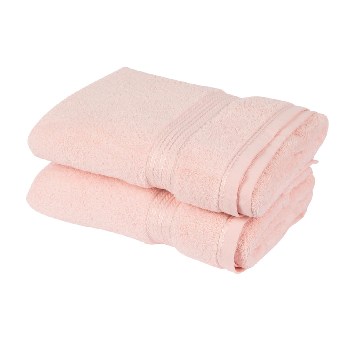 Egyptian Cotton Luxury Bath Sheet, Set of Two, 90 x 165cm - Pink - Hampton & Astley