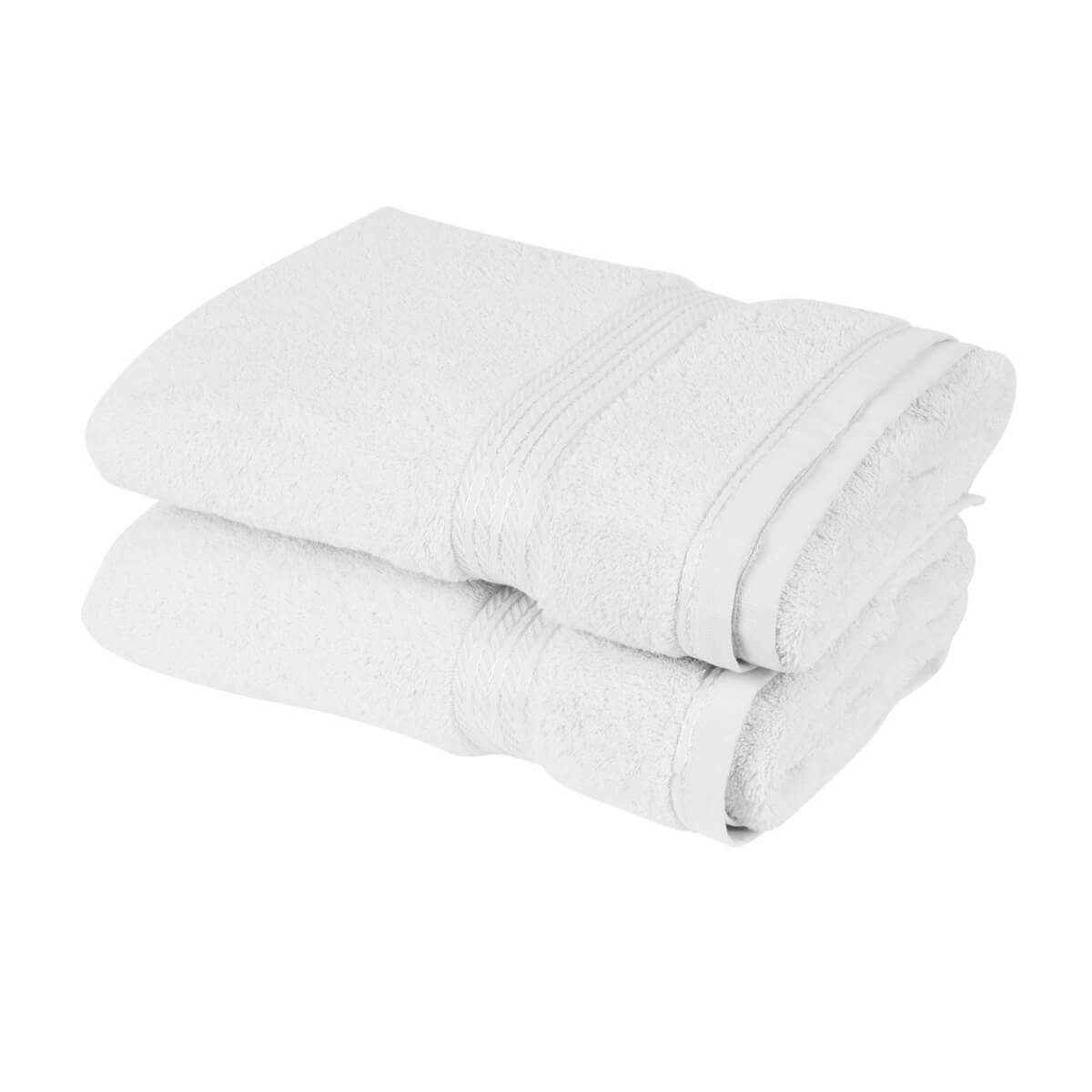 Egyptian Cotton Luxury Bath Sheet, Set of Two, 90 x 165cm - Pure White - Hampton & Astley