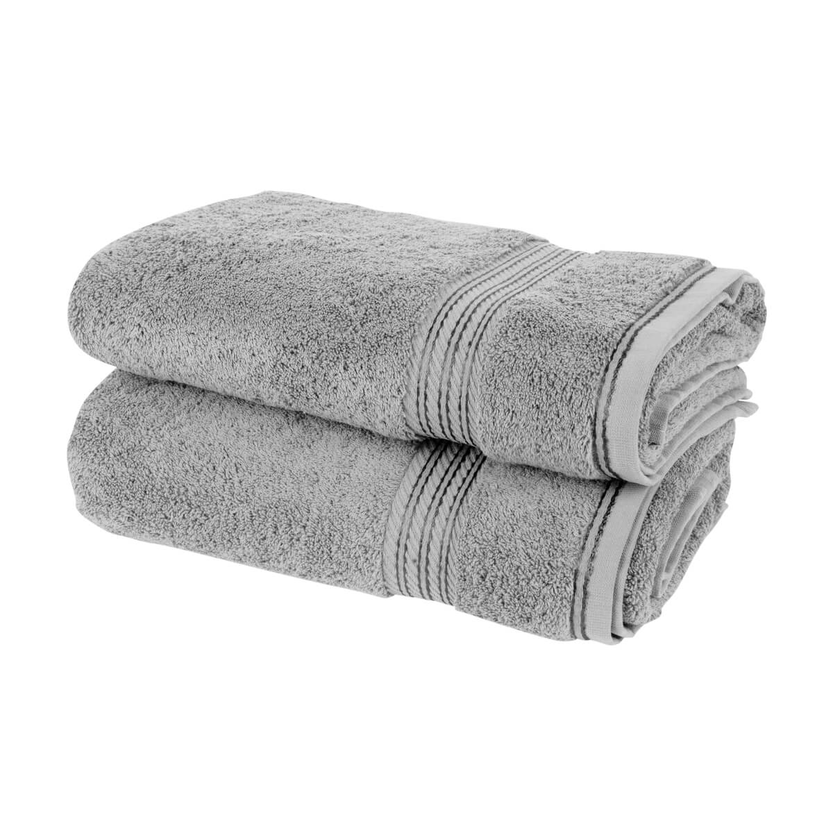 Egyptian Cotton Luxury Bath Towel, Set of Two, 70 x 125cm - Subtle Grey - Hampton & Astley