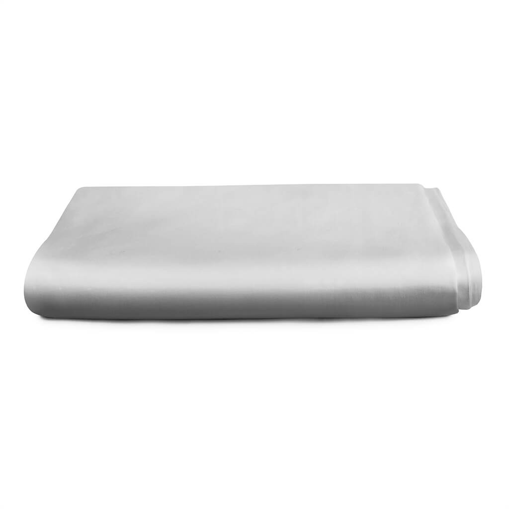 Egyptian Cotton Sateen Luxury Duvet Cover With Deep Fitted Sheet Flat Sheet and Two Pillowcases, Subtle Grey - Hampton & Astley