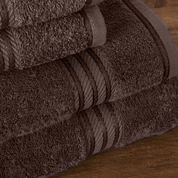 Hampton and Astley 100% Egyptian Cotton 7 Piece Luxury Bath Towel Set, Chocolate - Hampton & Astley