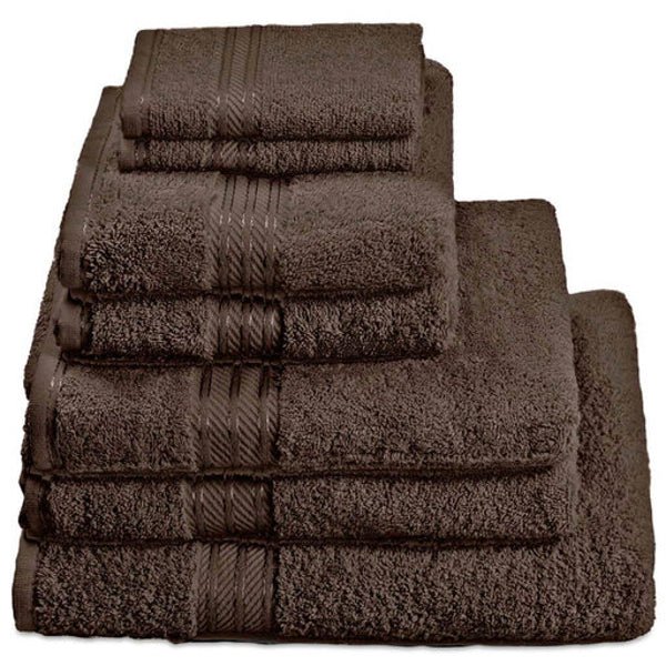 Hampton and Astley 100% Egyptian Cotton 7 Piece Luxury Bath Towel Set, Chocolate - Hampton & Astley